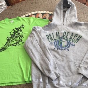 Under Armour Run Heat Shirt and Palm Beach hoodie Men's sz M